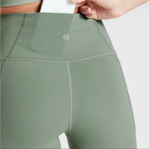 NWT Athleta Stash Pocket Claol Colorblock 7/8 1X green - Picture 3 of 7